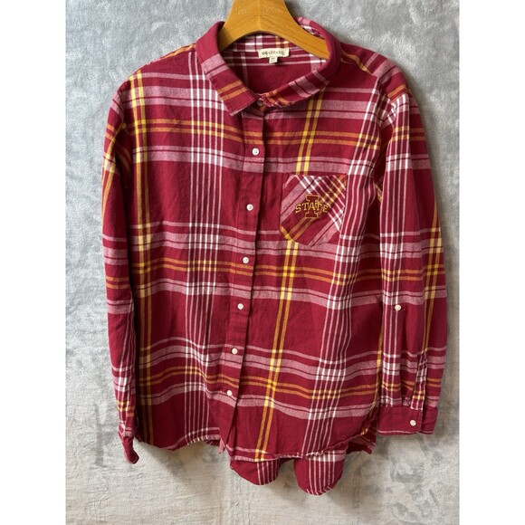 Iowa State University Cyclones Woman’s Shirt Size XL Long Sleeve Red Checked - Picture 5 of 6